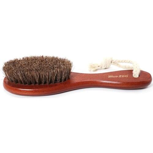 Blue ZOO High Quality Brown Wooden Multifunction Hair Beard Moustache Head Shoes Brush Body Cleaning Tools S0005
