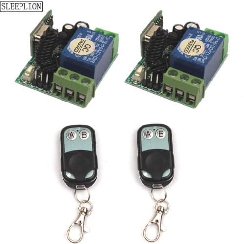 Sleeplion Universal Wireless Remote Control Light Gate Switch DC 12V 10A 1CH Relay Receiver Module Transmitter Remote Control