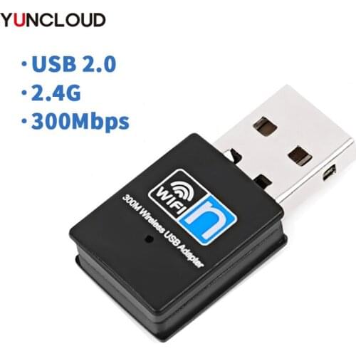 YUNCLOUD USB Wireless WiFi Adapter Network LAN Card 2.4GHz WiFi Receiver wifi repeater 300Mbps For PC Windows XP