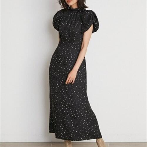Sweet Bud Sleeve Backless Lace-up Dresses for Women Japanese Early Autumn Elegant Slim Waist Robe Female Chic Ol Vestidos Mujer