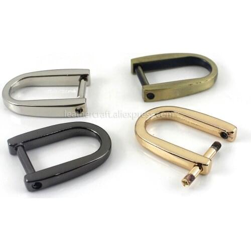 1pcs Metal Detachable Open Screw D Ring Buckle Shackle Clasp for Leather Craft Bag Strap Belt Handle Shoulder Webbing