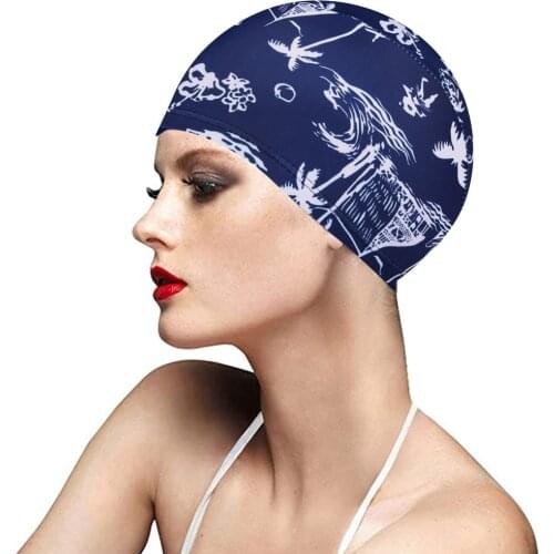 1pc Soft Swimming Cap Waterproof And Retractable Protection Ear Long Hair Swimming Pool Cap Bath Cap Sports Cap Swimming Tools