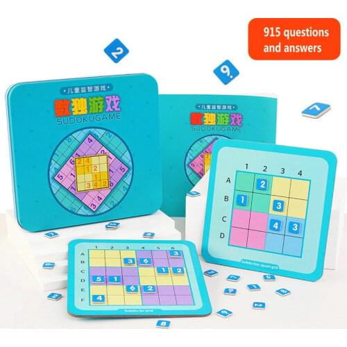 4 in 1 Magnetic Sudoku Game Packed Iron Box Children Arithmetic Learning Toy Homeschool Supplies Educational 3d Puzzle Baby Gift