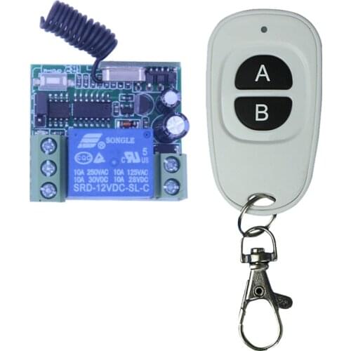 315/433MHz DC12V 10A 1CH RF Wireless Mini Switch Relay Receiver Remote Controllers Light Switch For Access/door System