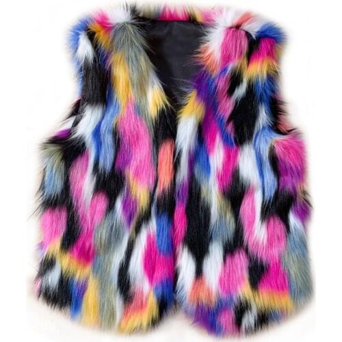 Color imitation fox fur grass vest female fur vest women warm vest female jacket imitation fur waistcoat