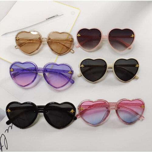 Heart Kids Sunglasses Children Retro Cute Cartoon Bee Pink Sun Glasses Frame Girls Boys Baby Eyeglasses Fashion New Trends 2021