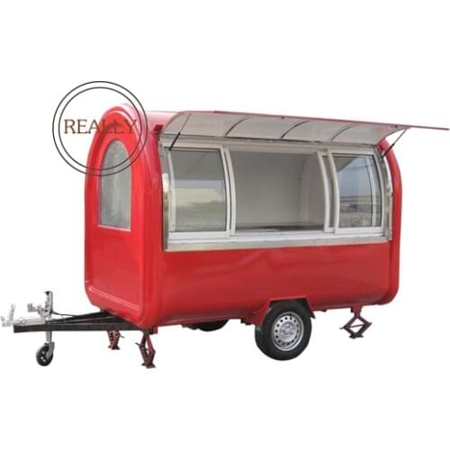 Shipping by sea street sale fast food truck cart mobile with ice cream machine and slush machine