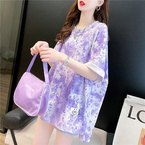 Tie-dye short-sleeved t-shirt women 2021 new spring and summer loose design sense niche trendy T-shirt ins