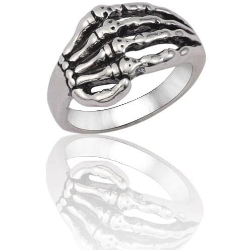 Hip-Hop Punk Cool Mens Ring Retro Skeleton Claw Ring Stainless Steel Titanium Steel Personality Fashion Ring Mens Ring