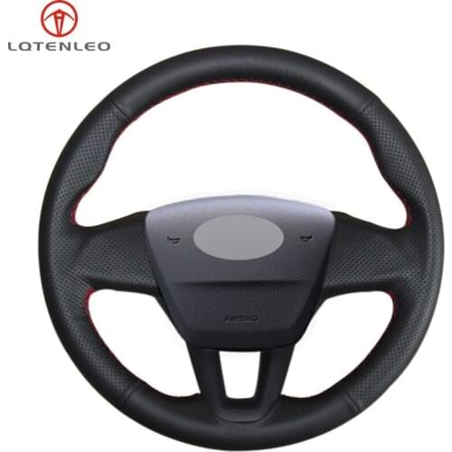 LQTENLEO Black Artificial Leather DIY Car Steering Wheel Cover For Ford Focus 3 2015-2018 (No multi-function button)