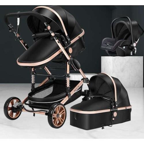High-landscape multifunctional baby stroller can sit and lie 360 degrees, rotate, shock-absorb and fold newborn baby stroller