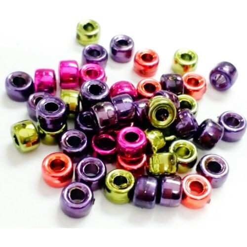 Wholesale 100PCS bulk round shape MT030 Metallic color Charms Loose 10mm Color Pony Beads for girl school science home crafts