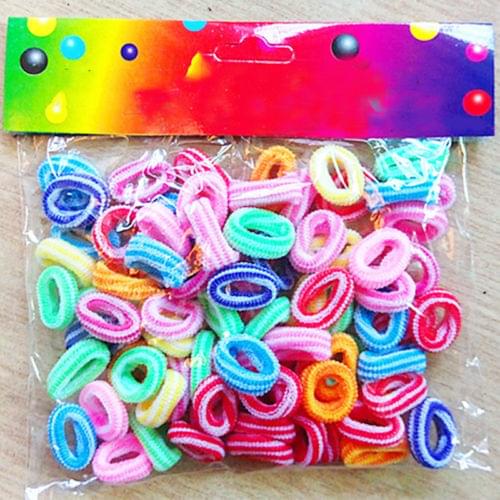 Wholesale 100pcs Hair Rubber bands Hair Tie ropes Scrunchies Elastic Hairbands Ponytail Holder headdress girls hair accessories