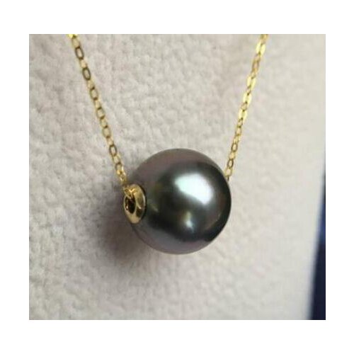 Tahiti Black Pearl Sea Passepartout Pendant necklace round light adjustable length