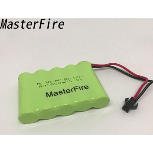 MasterFire 6V 1800mAh 5x AA Ni-MH RC Rechargeable Battery Batteries Pack for Helicopter Robot Car Toys with Black Plugs