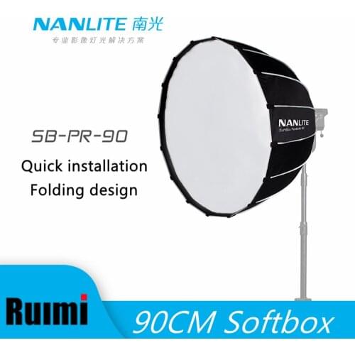 Nanlite SB-PR-90 90cm Portable Umbrella Softbox with Grid Bowens Mount for Forza 300 500 P-100 P-200 Outdoor Flash