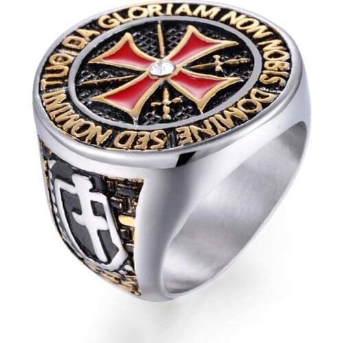 Scienwear 2020 Metal Rings Assassins Creed Templar Cross Alloy Semi-Precious Stone Party Popular