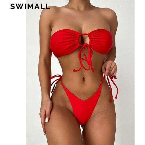 Sexy Knot Bikini 2021 Swimsuit Women Swimwear Bandeau Bikini Set Brazilian Bathing Suit Beach Wear Micro Biquini Female