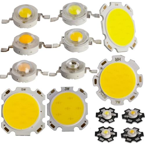 50pcs 1W 3W 5W 7W High Power LED Light-Emitting Diode LEDs Chip COB SMD Warm White For SpotLight Downlight Lamp Bulb