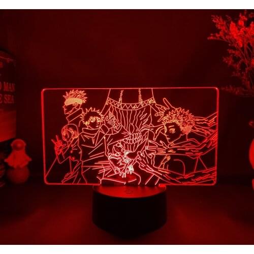 Hot Anime Jujutsu Kaisen Figurines LED Night Light Manga Desk Art Lamp Otaku Bedroom Live Room Decoration Gift for Kids Children