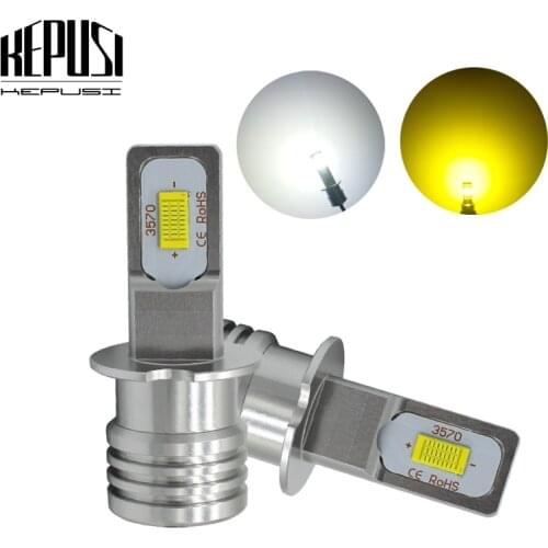 2x H3 Led Fog Light Bulb Auto Car Motor Truck Driving DRL LED Bulbs 12V 24V for Cars White Golden Car styling Canbus Error Free