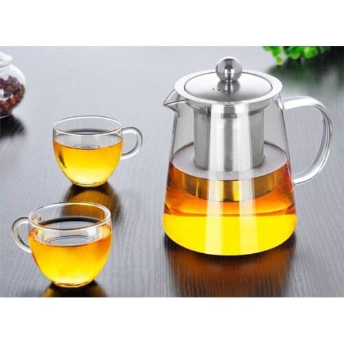 Heat Resistant Glass Teapot for Puer Tea Pot Tie Guanyin tea Black Tea Home Office Coffee Kettle 400ml/550ml/750ml/900ml/1300ml