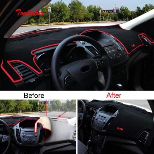 Tonlinker Interior Dashboard Anti-dirty pad Cover Case Stickers for Ford Kuga 2013-19 Car styling 1 PCS Polyester Cover sticker