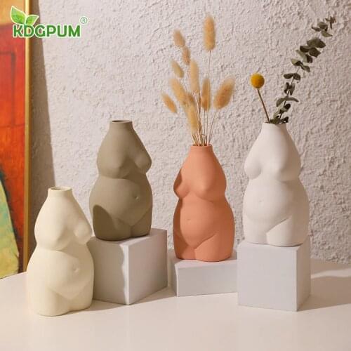 Modern Handmade Body Art Vase Ins Nordic Ceramic Crafts Desktop Ornaments Simple Personality Home Decorations
