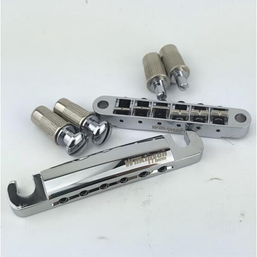 Wilkinson WOGT1+WOGB2 Chrome Silver Tune-O-Matic Style Electric Guitar Bridge For LP SG Guitar