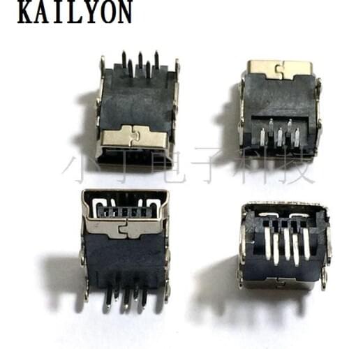 100pcs Mini 5P insert, -90 degree interface block, 4 positioning pins, MINI USB connector, MP3 data port