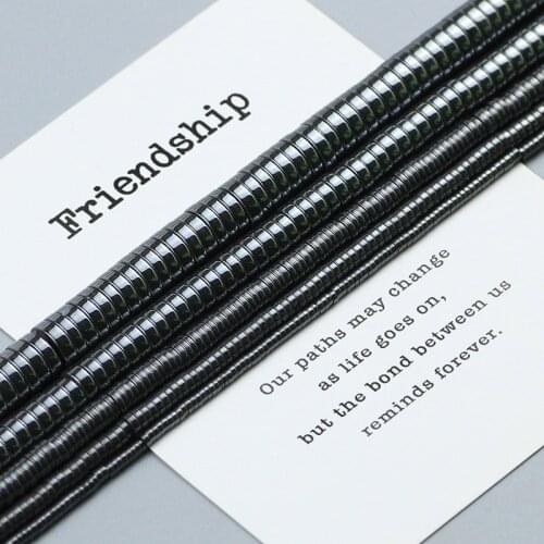 WLYeeS Natural Stone Flat round shape Black Hematite loose Spacer Beads for Jewelry Bracelet earring Pendant Necklace Making DIY