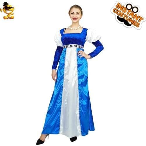 DSPLAY Woman Classic Renaissance Medieval Dresses Medieval Princess Costume Halloween Carnival Roleplay Party Deluxe Fancy Dress