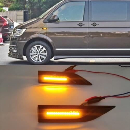 1Pair LED Dynamic Side Marker Turn Signal Light Flashing Indicator For VW Volkswagen Transporter T6 Multivan Caddy