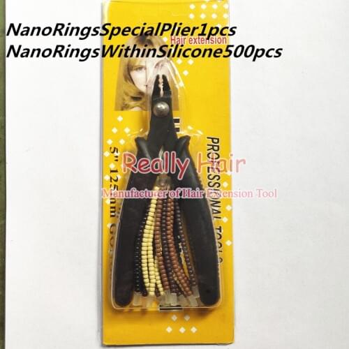 Ten sets Convenient NanoRings Hair extension(without hook needle) NanoRingsWithinSilicone hair extension tool kits