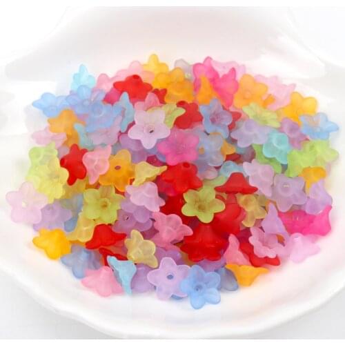 100pcs Mixed Flower Frosted Acrylic Beads Caps For jewelry making 9mm YKL0401