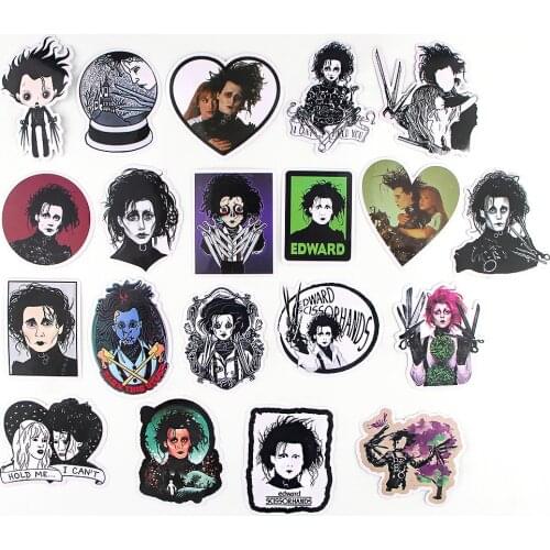 20pcs Waterproof Edward Scissorhands Burton Classic Movie Graffiti Sticker for Skateboard Bicycle Laptop Phone Stickers Decals