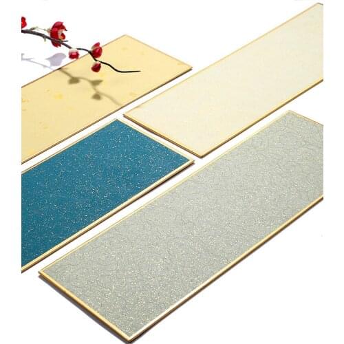 34*12cm Thicken Half Ripe Xuan Paper Cards Batik Gilt Letterhead Calligraphy Watercolor Lens Paper Cards Carta Di Riso
