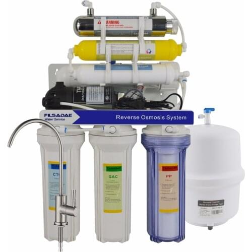 7-Stage Under Sink Remineralization Ultraviolet Reverse Osmosis Water Filtration System - 75GPD,Mineralizing Purifier with 6W UV