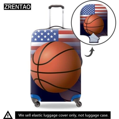 ZRENTAO cartoon polyester luggage cover dust proof elastic suitcase protective cover with zipper personalized travel accessory