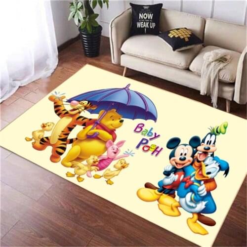 Disney Baby Play Mat 80x160cm Mickey Carpet Non-slip Rug Decoration Home Bedroom Kitchen Living Room Bathroom