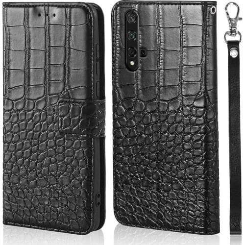 DOREXLON Crocodile Leather Case for Huawei Honor 20 Business Flip Cover Mobile Phone Cases for Honor 20 magnet clasp cover