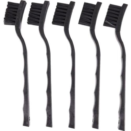 GTBL 5 Pcs Black Non Slip Handle PCB Rework ESD Anti Static Dust Brush 17cm