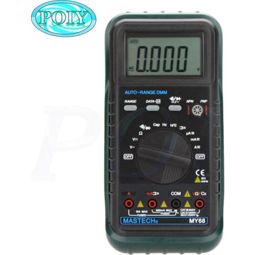 Hot HUAYI MY68 Handheld LCD Auto/manual Range DMM Digital Multimeter DC AC Voltage Current Capacitance Frequency Meter