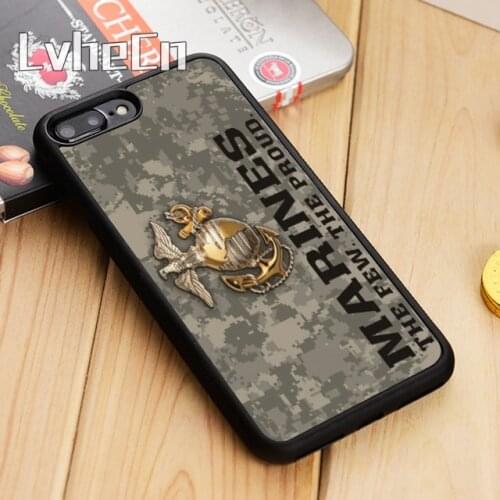 LvheCn Usmc Marine Corps Camo Phone Case Cover For iPhone 5 6 6s 7 8 plus 11 12 Pro X XR XS Max Samsung Galaxy S6 S7 edge S8 S9