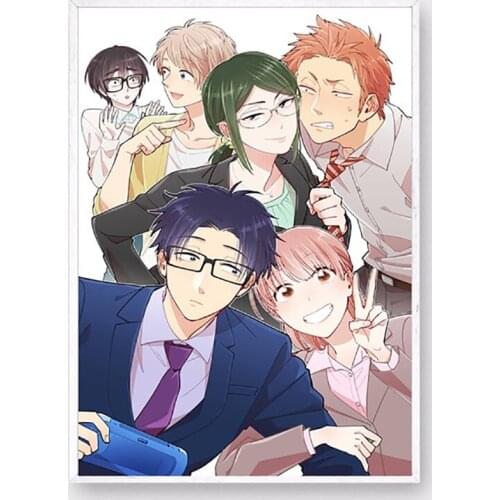 Canvas Picture Home Decor Nordic Wotakoi Love Is Hard For Otaku Painting Anime Wall Art HD Prints For Living Room Poster Modular