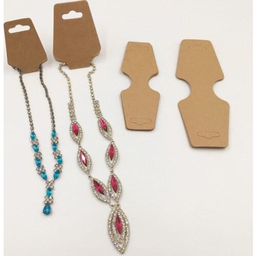 200pcs/lot Blank Kraft Jewelry Packaging Display Folding Paper Card Used For Necklace/Pendant/Accessories Package Sale Card