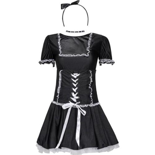 Cute Maid Cosplay Costumes Silk Kawaii Lingerie Set White Cute Underwear Servant Erotic Outfit Porno Nightgown