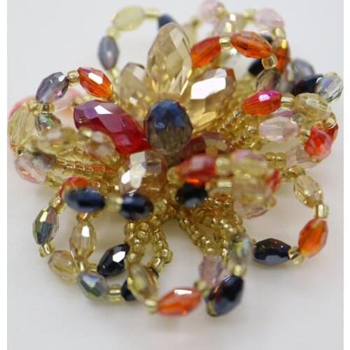 1pc handmade sequin flower patches for clothing DIY rhinestone beaded Sew on patch embroidery applique round parche ropa