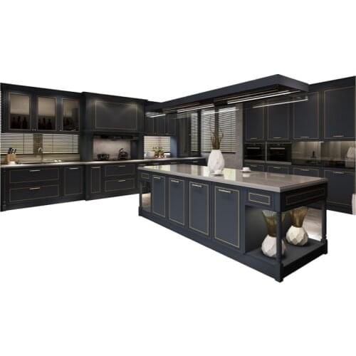 The whole cabinet custom kitchen whole house decoration quartz stone tabletop kitchen cabinet custom-made open European luxury