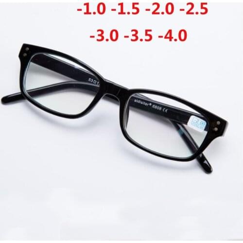 Rivets Square Finished Myopia Glasses Women Men PC Frames Short-sight Eye Glasses Diopter -1.0 -1.5 -2.0 -2.5 -3.0 -3.5 -4.0